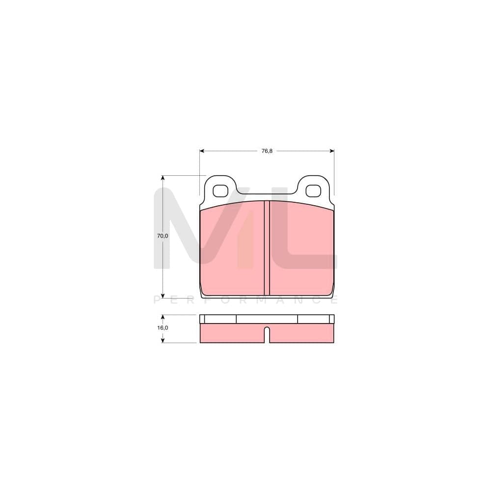 TRW Gdb267 Brake Pad Set Not Prepared For Wear Indicator | ML Performance Car Parts