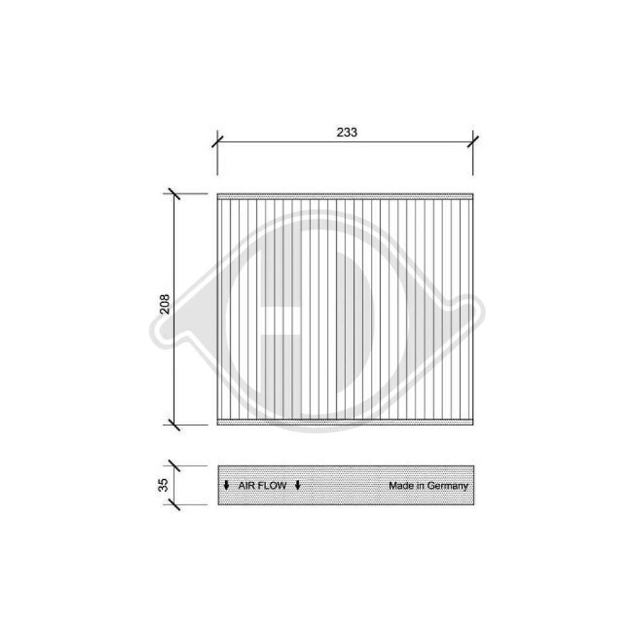 DIEDERICHS DCI0126 Pollen Filter | ML Performance UK Car Parts