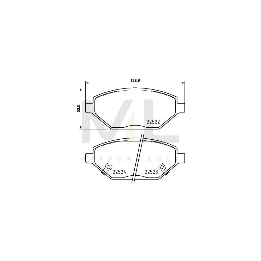 Hella 8DB 355 025-521 Brake Pad Set With Acoustic Wear Warning, With Accessories | ML Performance Car Parts