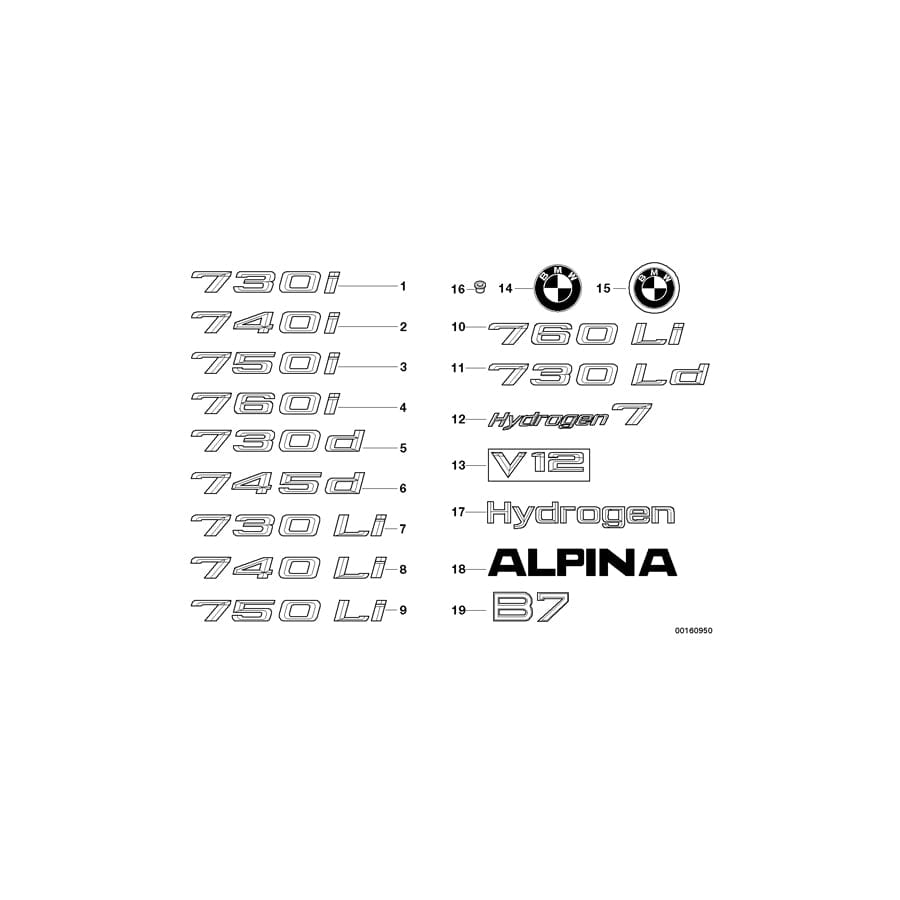 Genuine BMW 51147148190 E65 Label - 760I - (Inc. 760i) | ML Performance UK Car Parts