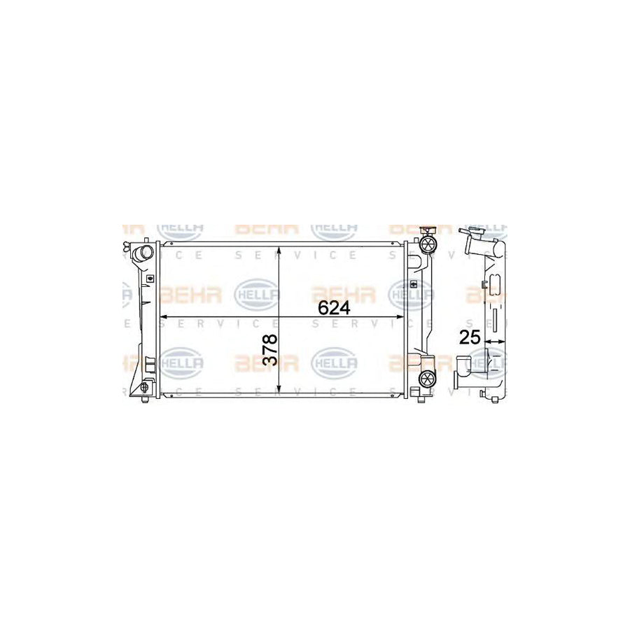 Hella 8MK 376 773-691 Engine Radiator For Toyota Avensis