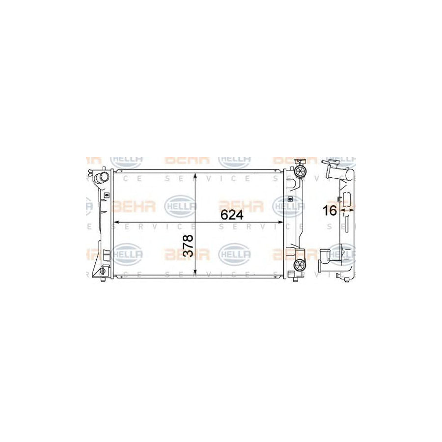 Hella 8MK 376 773-681 Engine Radiator For Toyota Avensis