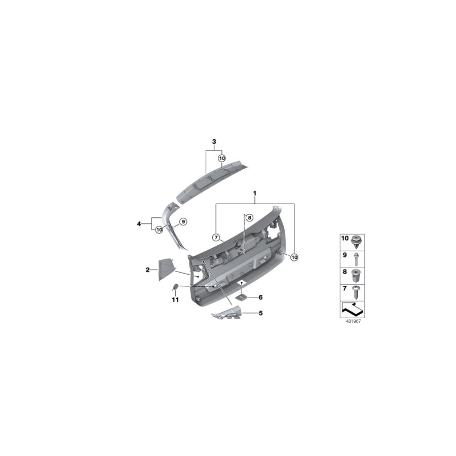 Genuine BMW 51497407216 F48 Right Panel Tail Lid OYSTER (Inc. X1 16d, X1 20d & X1 25dX) | ML Performance UK