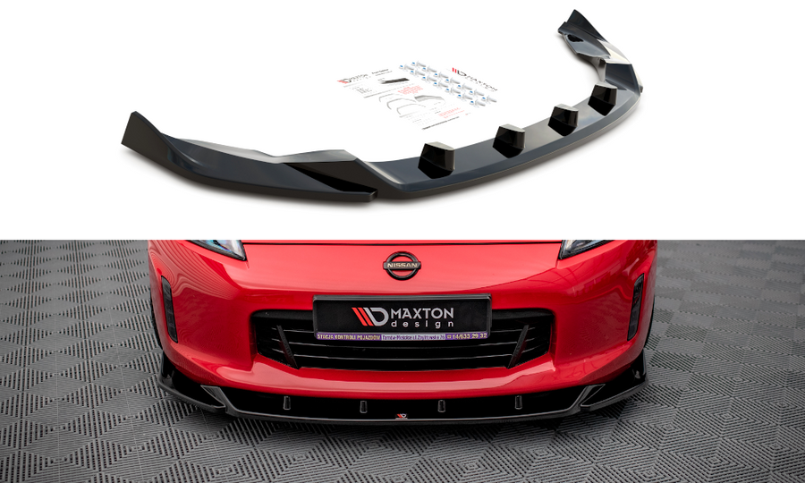 Maxton Design NI-370F-FD2T Front Splitter V.2 Nissan 370Z Facelift | ML Performance UK Car Parts