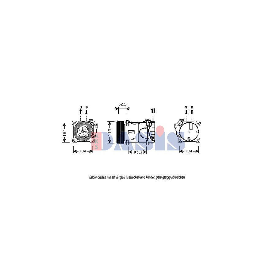 AKS Dasis 852990N Compressor, Air Conditioning | ML Performance UK