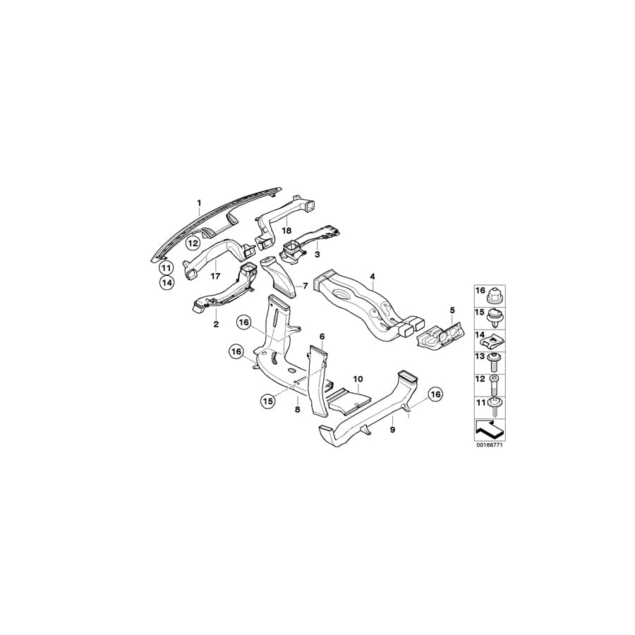 Genuine BMW 64229390523 E71 F15 E70 Air Duct Rear Compartment (Inc. X6 50iX 4.0, X6 40dX & X5 40iX) | ML Performance UK Car Parts