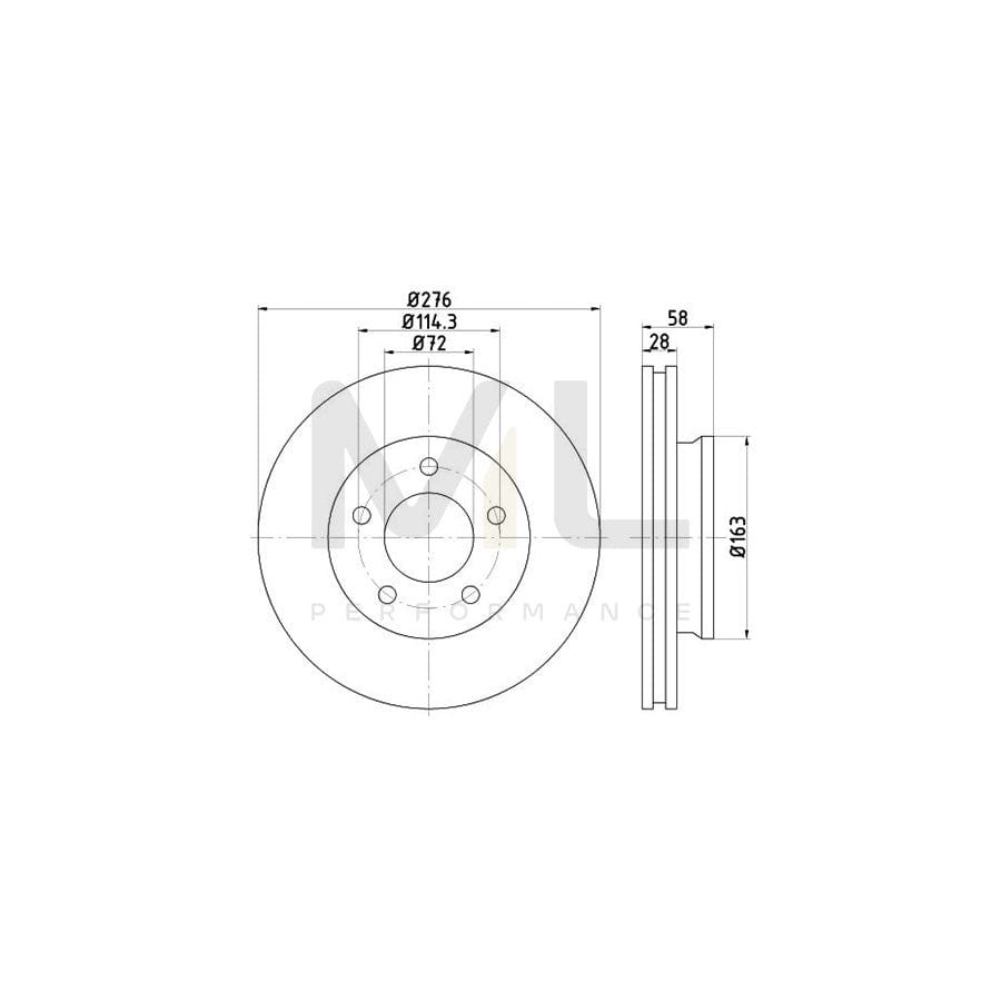 TEXTAR 92130000 Brake Disc for MAZDA MPV I (LV) Internally Vented, without wheel hub, without wheel studs | ML Performance Car Parts