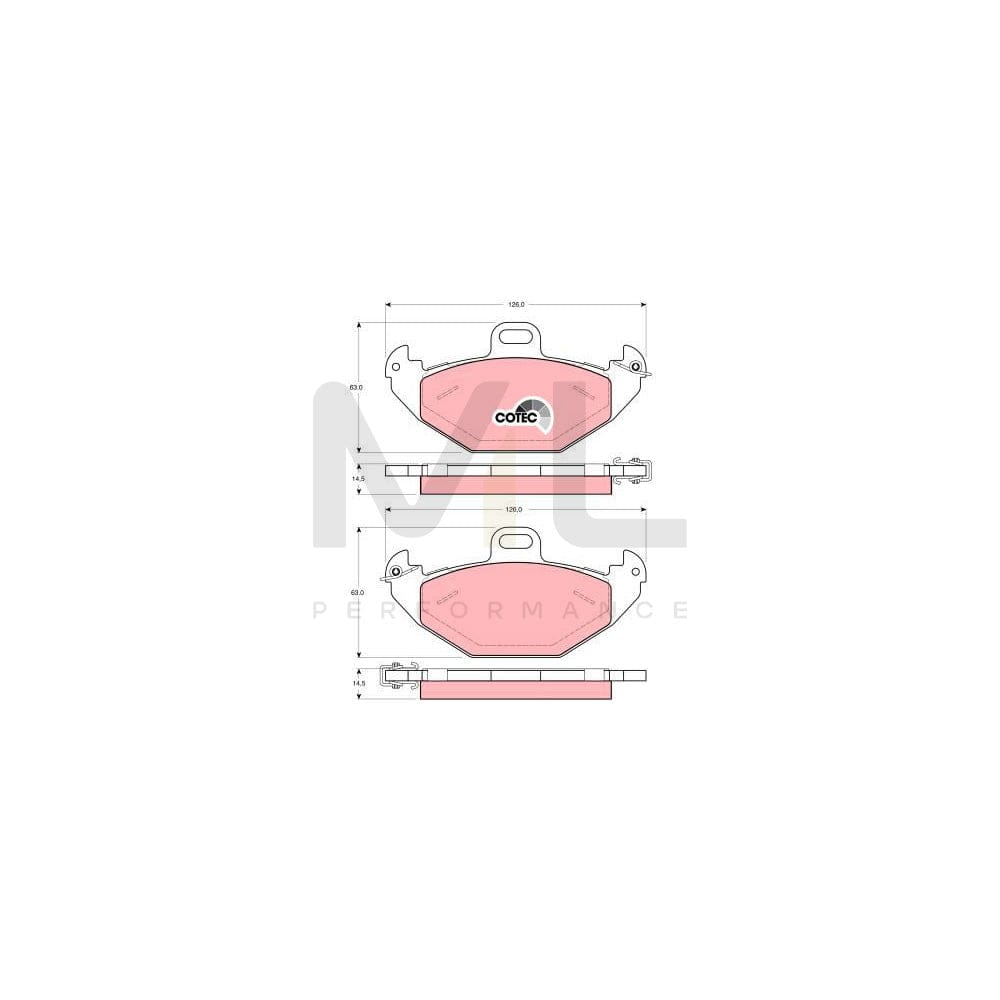 TRW Cotec Gdb1353 Brake Pad Set For Renault Laguna Not Prepared For Wear Indicator | ML Performance Car Parts