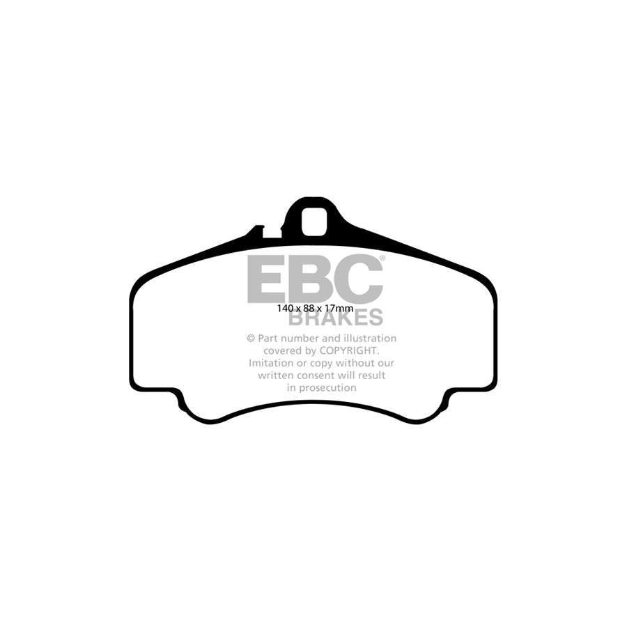 EBC PD03KF972 Porsche 911 (996) Yellowstuff Front Brake Pad & Plain Disc Kit - Brembo Caliper 2 | ML Performance UK Car Parts