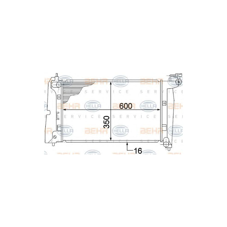 Hella 8MK 376 773-631 Engine Radiator For Toyota Corolla