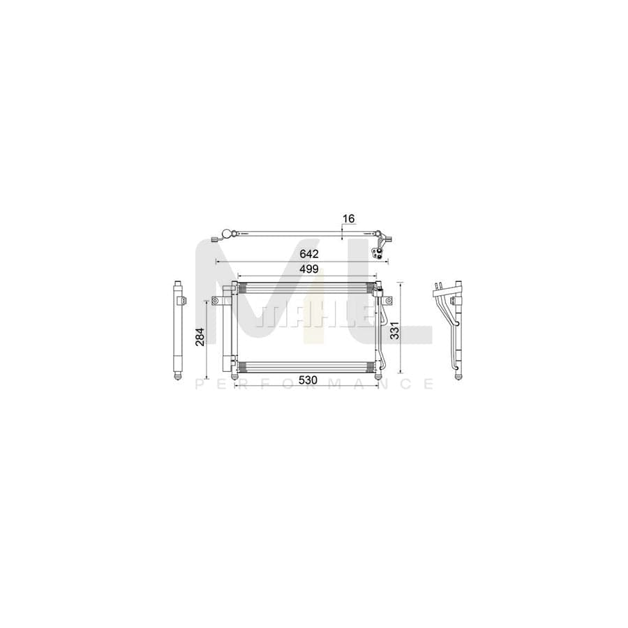 MAHLE ORIGINAL AC 679 000S Air conditioning condenser for HYUNDAI Getz (TB) with dryer, not for hot climate zones | ML Performance Car Parts