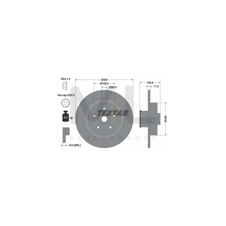 TEXTAR PRO 92252903 Brake Disc Solid, Coated, with integrated magnetic sensor ring, with wheel bearing | ML Performance Car Parts