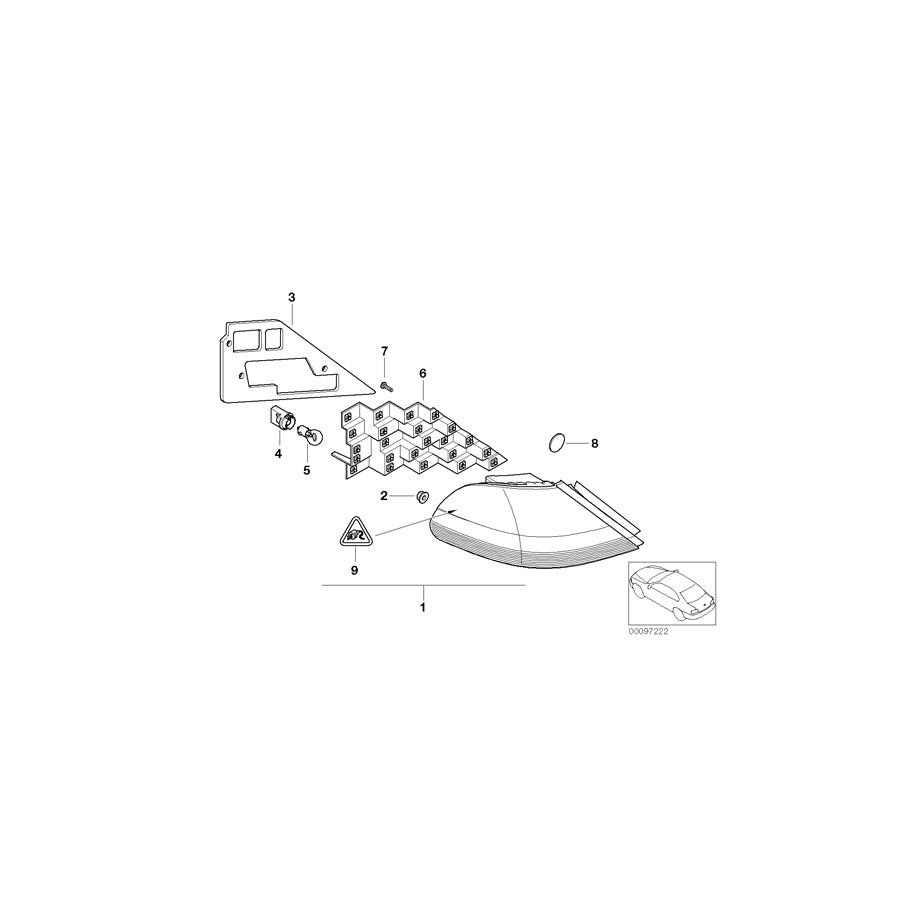 Genuine BMW 63316917092 E65 E66 E67 Seal, Rear Light, Side Panel Right (Inc. 745Li, 735Li & 760LiS) | ML Performance UK