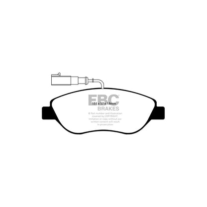 EBC PD03KF040 Alfa Romeo Fiat Lancia Yellowstuff Front Brake Pad & Plain Disc Kit - Bosch Caliper 2 | ML Performance UK Car Parts