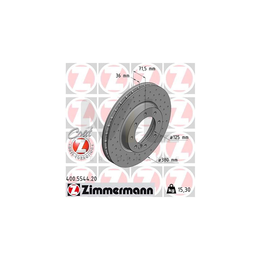 ZIMMERMANN 400.5544.20 Brake Disc suitable for MERCEDES-BENZ G-Class Internally Vented, Perforated, Coated, High-carbon | ML Performance Car Parts