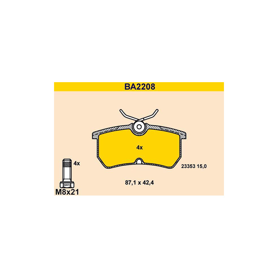 Barum BA2208 Brake Pad Set