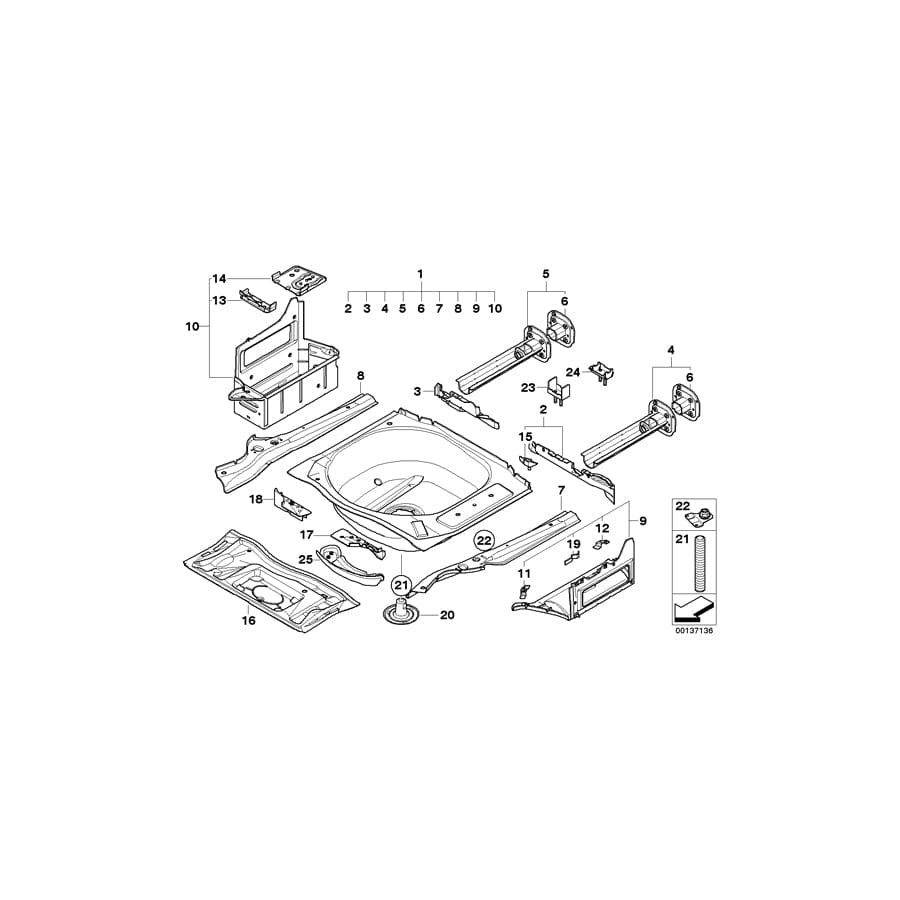 Genuine BMW 41127111223 E60 E63 Front Trunk Floor (Inc. 520i) 1 | ML Performance UK Car Parts