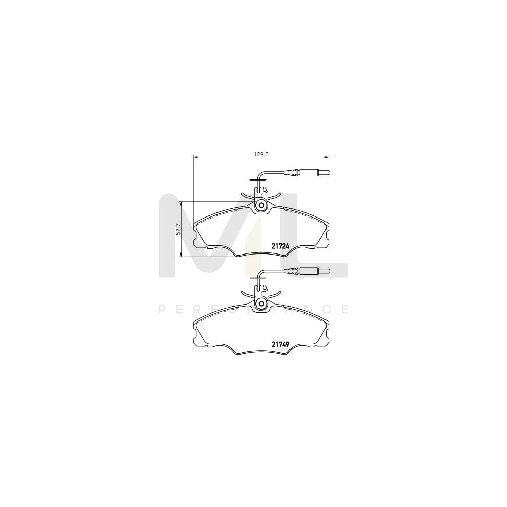 Hella 8DB 355 018-201 Brake Pad Set For Peugeot 406 With Integrated Wear Warning Contact, With Brake Caliper Screws, With Accessories | ML Performance Car Parts