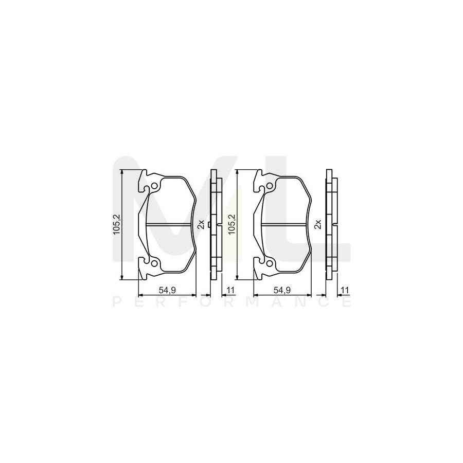 Bosch 0986495492 Brake Pad Set BP2124 | ML Performance Car Parts