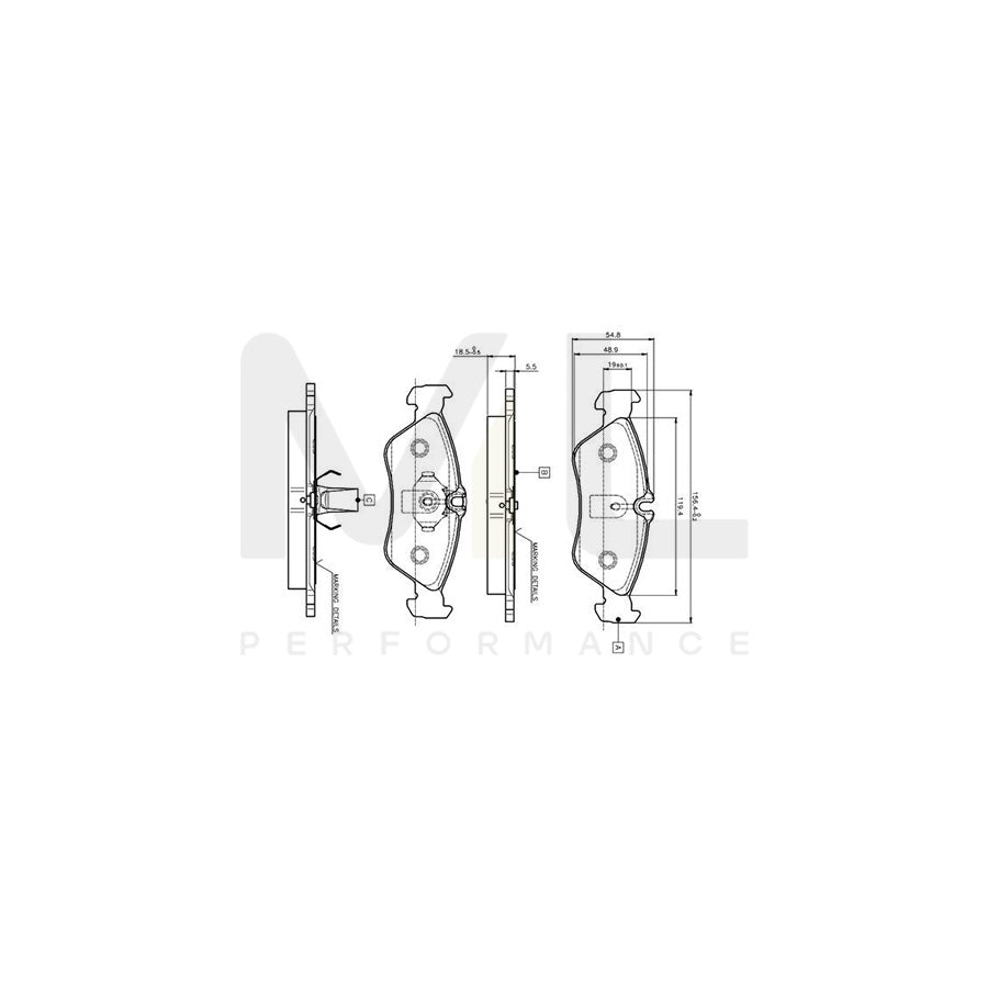 Bosch 0986Tb2032 Brake Pad Set Excl. Wear Warning Contact, With Accessories  | ML Performance Car Parts