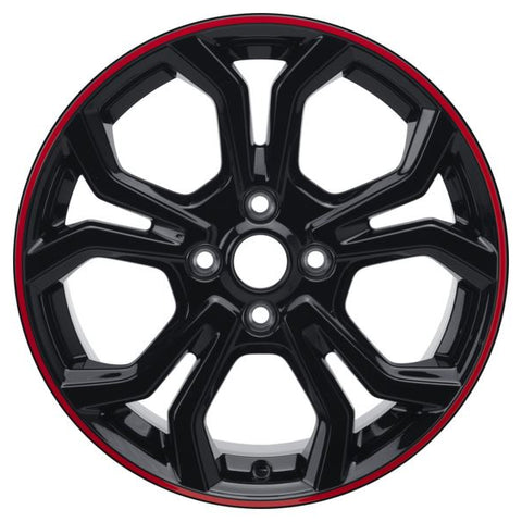 GENUINE FORD 2327911 FIESTA & FIESTAVAN ALLOY WHEEL 17" 5 X 2-SPOKE Y DESIGN, BLACK WITH RED ACCENT RING | ML Performance UK