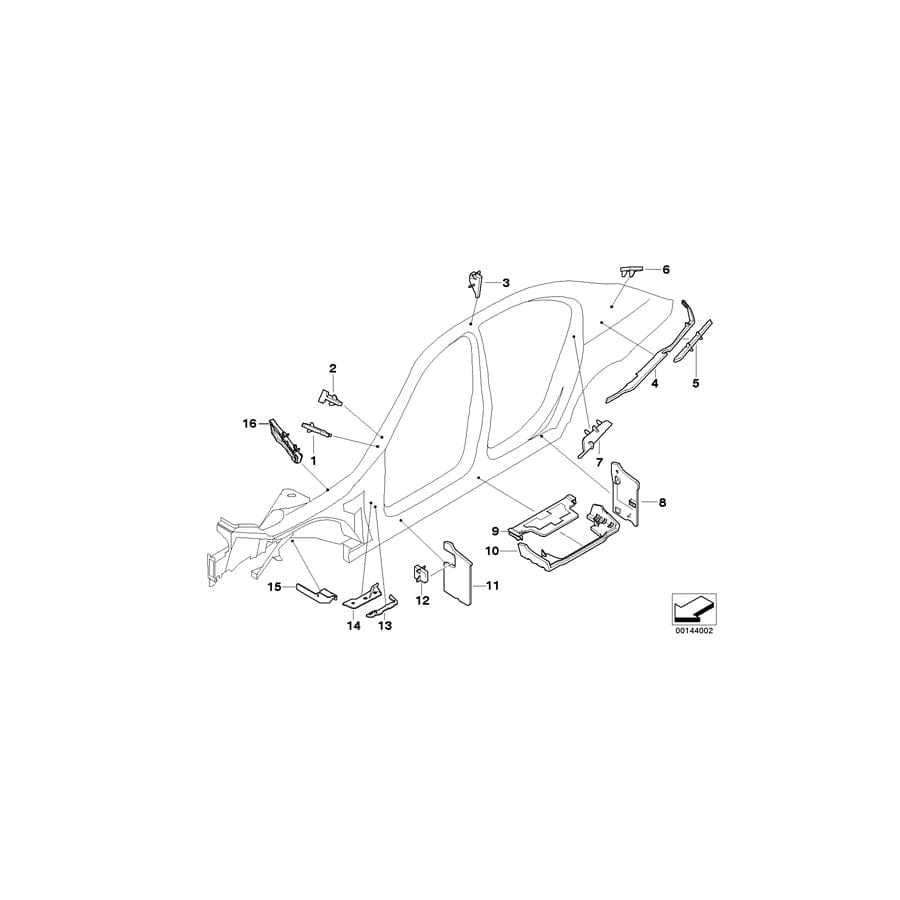 Genuine BMW 41217039226 E61 E60 Moulded Part F Column B, Exterior Right (Inc. M5, 525d & 540i) | ML Performance UK Car Parts