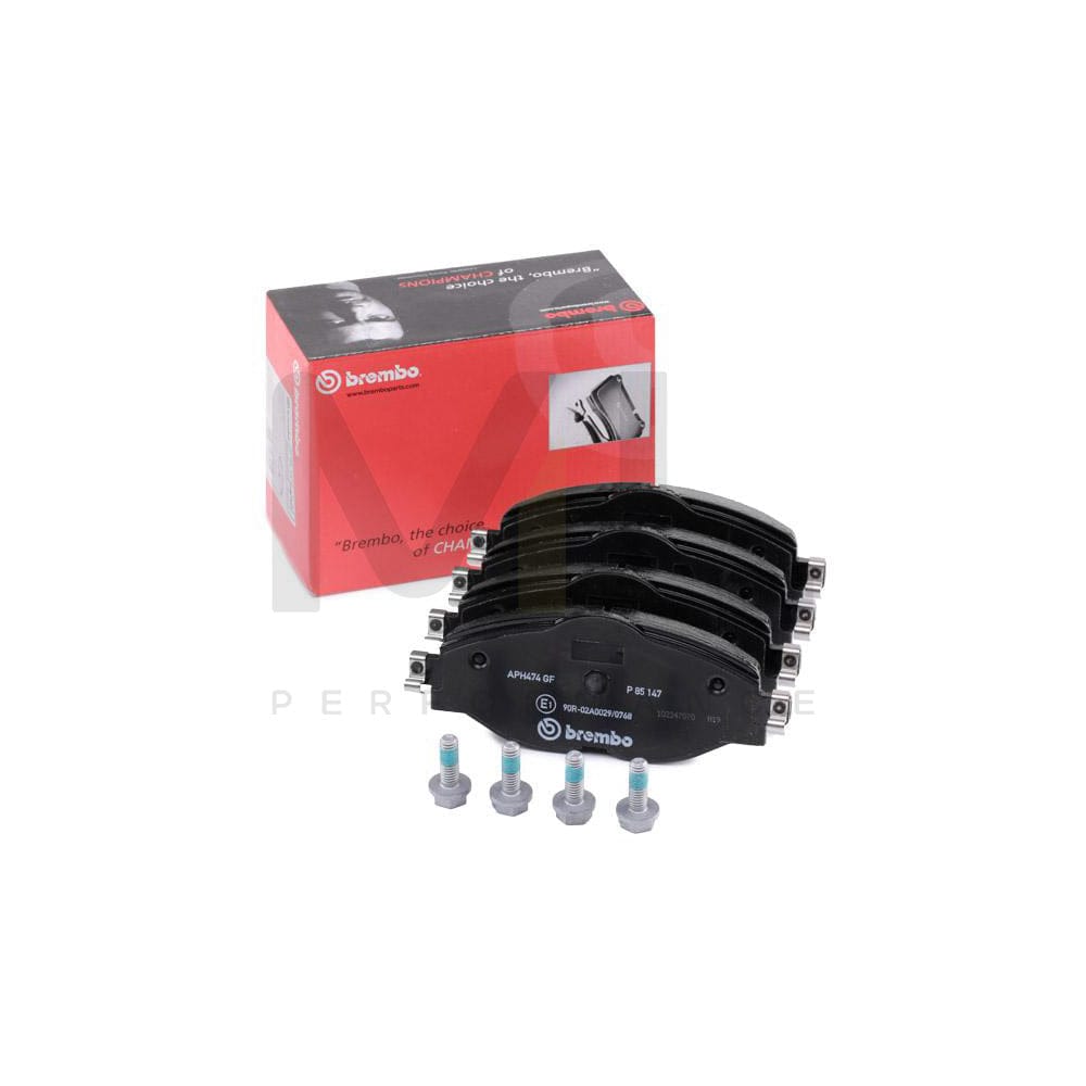 Brembo P 85 147 Brake Pad Set Directional Brake Pads, Prepared For Wear Indicator, With Brake Caliper Screws | ML Performance Car Parts