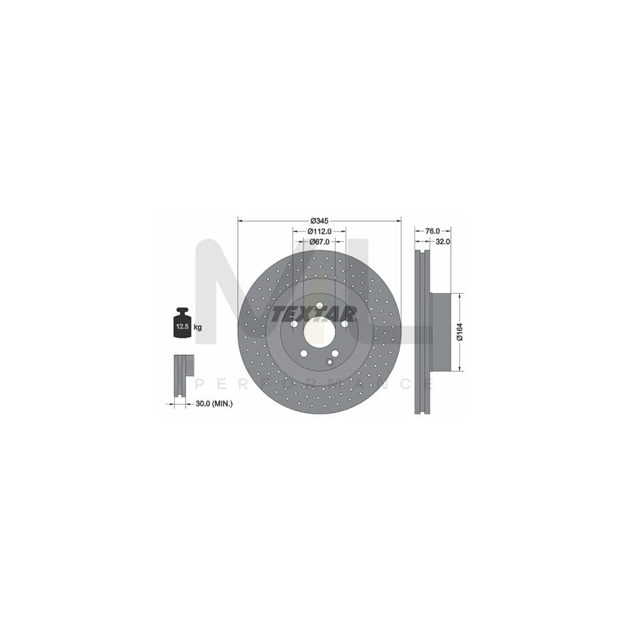 TEXTAR 92108800 Brake Disc suitable for MERCEDES-BENZ S-Class Internally Vented, Perforated, without wheel hub, without wheel studs | ML Performance Car Parts