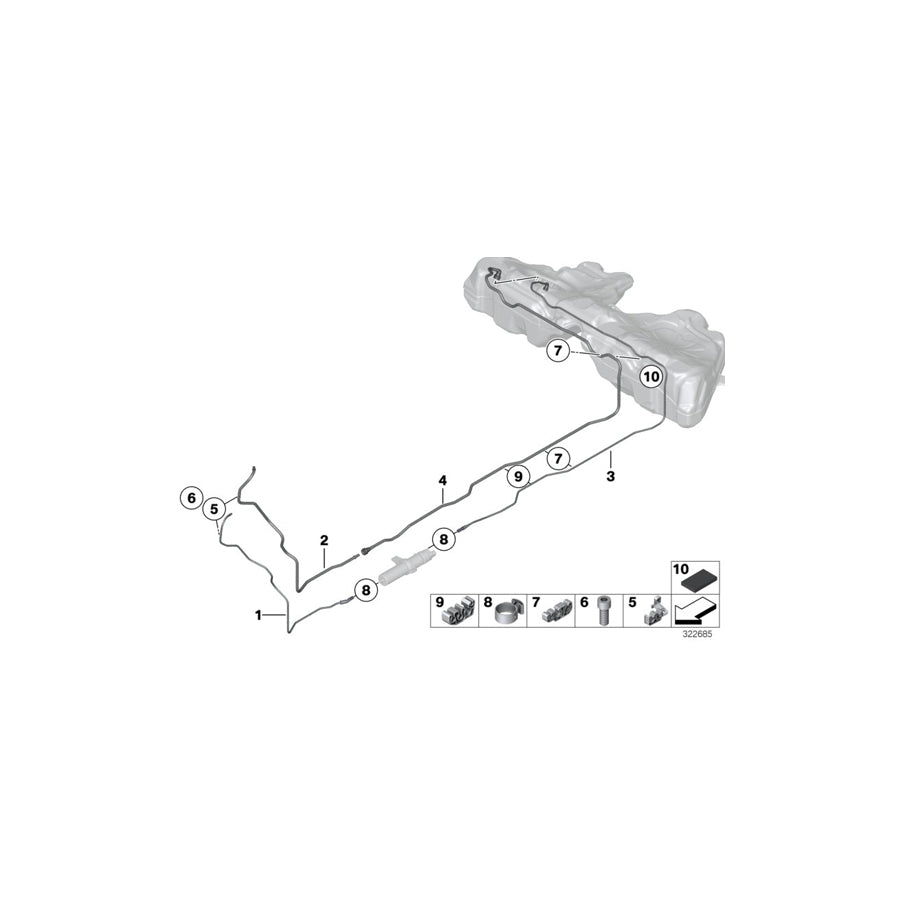 Genuine BMW 16127205304 F06 F11 Feed Line, Rear (Inc. 520d ed, M550dX & 530dX) | ML Performance UK