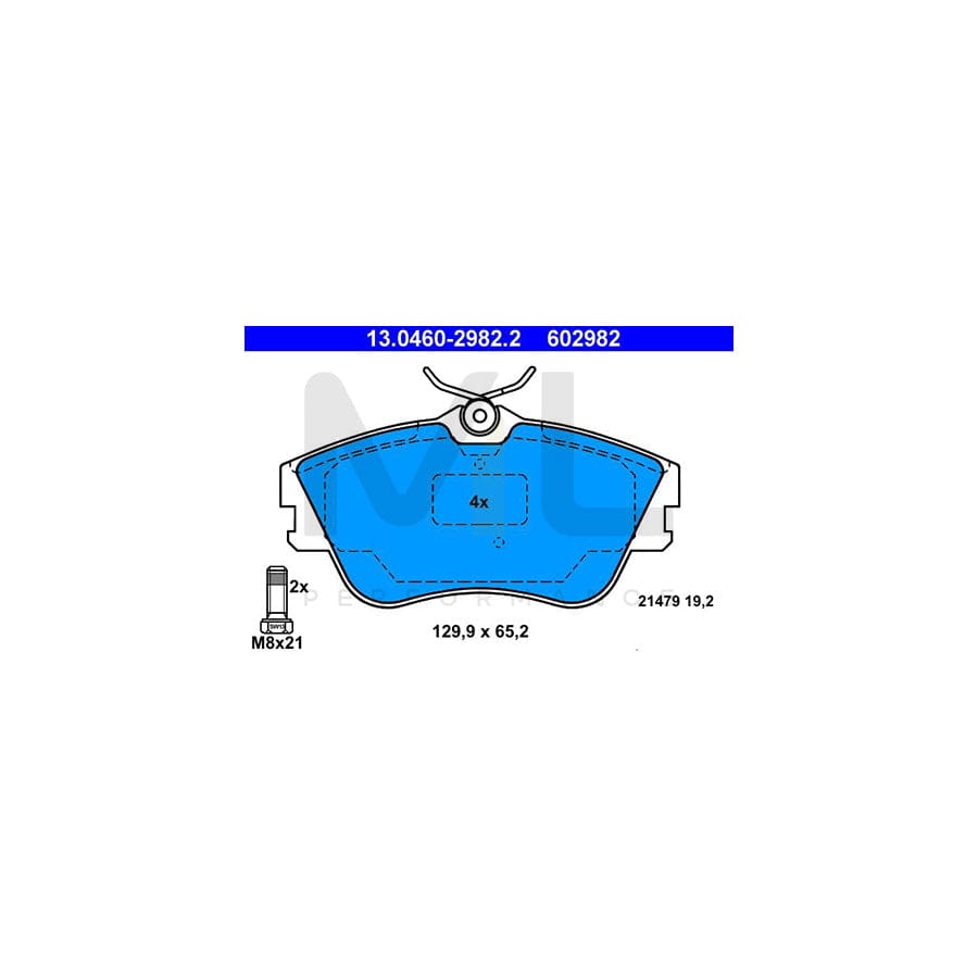 ATE 13.0460-2982.2 Brake pad set for VW TRANSPORTER excl. wear warning contact, with brake caliper screws | ML Performance Car Parts