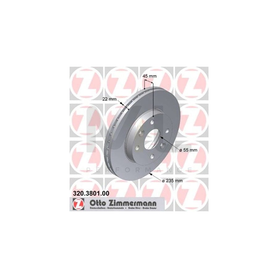 ZIMMERMANN 320.3801.00 Brake Disc for KIA RIO Internally Vented | ML Performance Car Parts