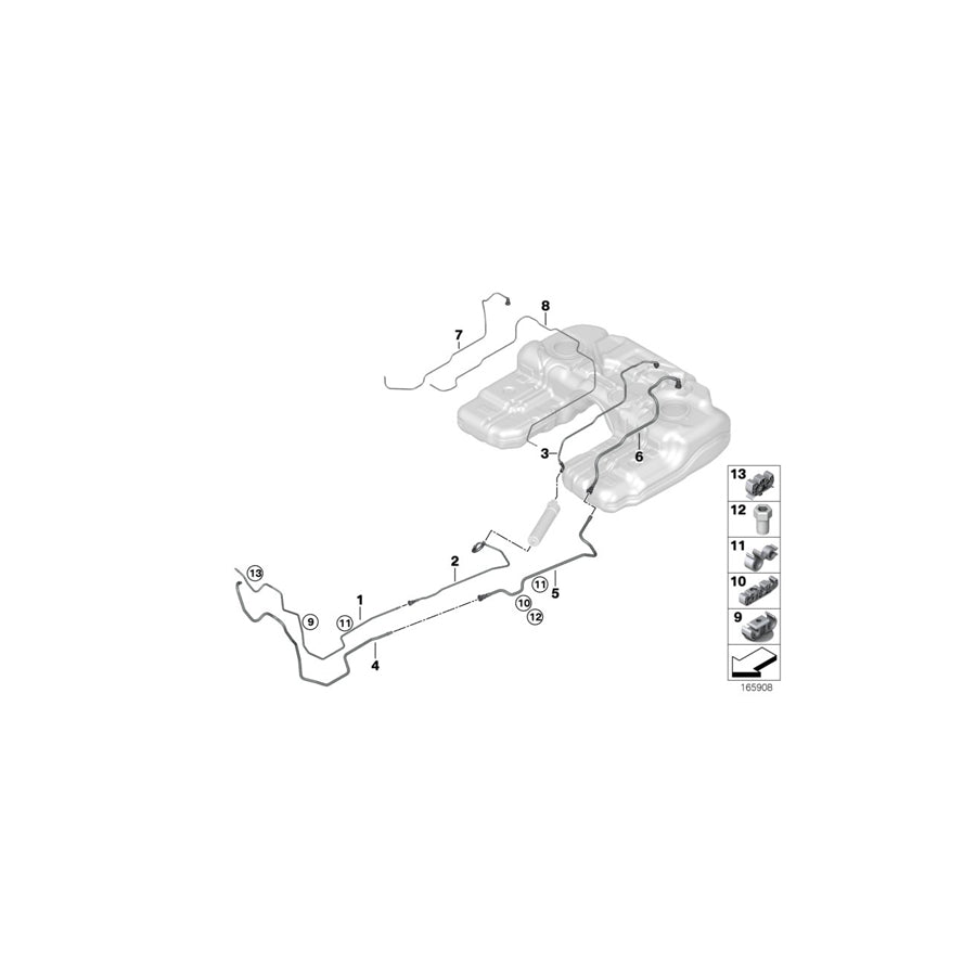 Genuine BMW 16127203636 E70 E72 E71 Fuel Feed Line (Inc. X5 50iX 4.4, X5 50iX & X6 30dX) | ML Performance UK