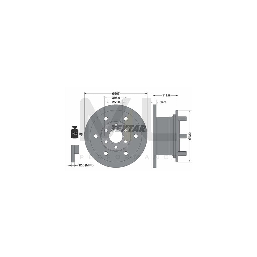 TEXTAR 93019400 Brake Disc Solid, with wheel studs, without wheel hub | ML Performance Car Parts