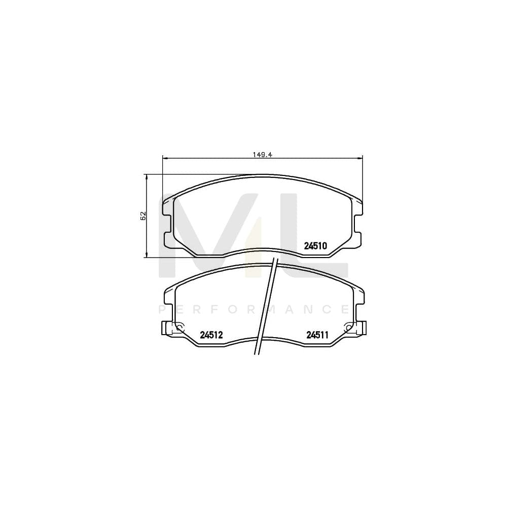 Hella 8DB 355 013-121 Brake Pad Set With Acoustic Wear Warning | ML Performance Car Parts