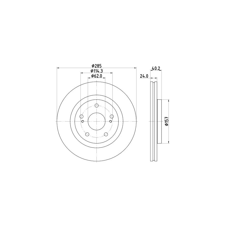 Hella 8DD 355 134-741 Brake Disc For Suzuki Swift V (AZ)