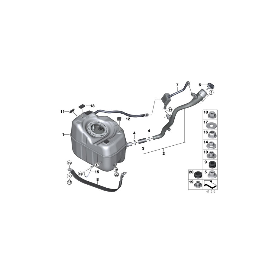 Genuine BMW 16117444931 F45 Metal Fuel Tank (Inc. 225xe & Cooper SE ALL4) | ML Performance UK