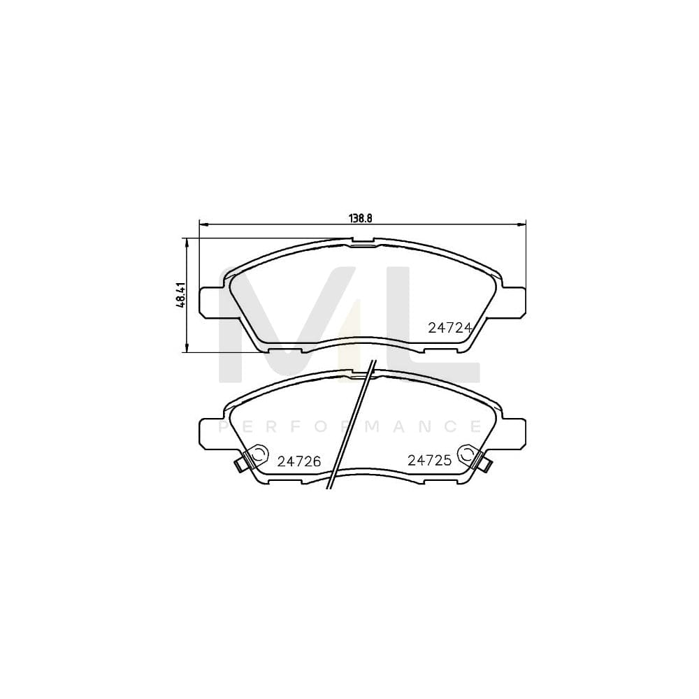 Hella 8DB 355 014-071 Brake Pad Set With Acoustic Wear Warning | ML Performance Car Parts