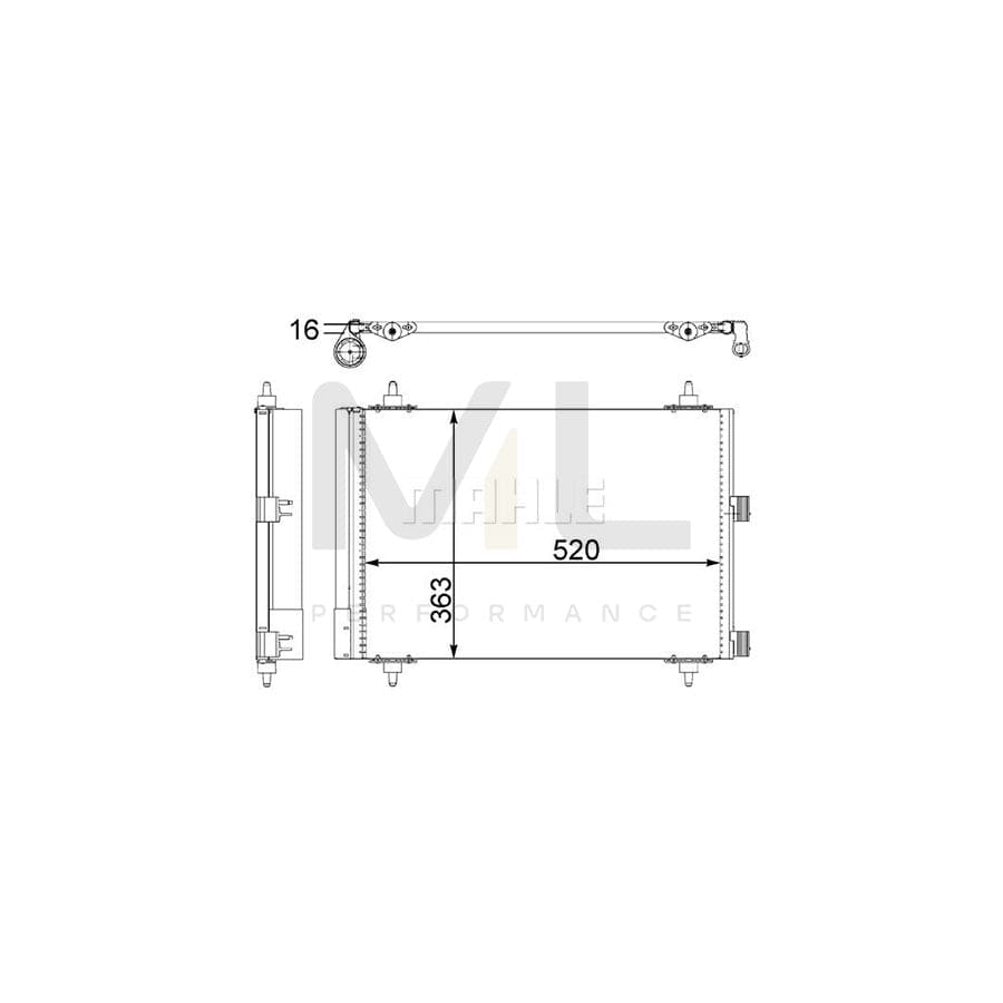 MAHLE ORIGINAL AC 447 000S Air conditioning condenser with dryer | ML Performance Car Parts