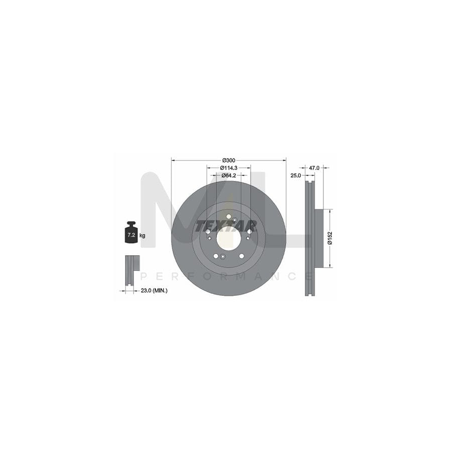 TEXTAR PRO 92186503 Brake Disc for HONDA Civic VIII Hatchback (FN, FK) Internally Vented, Coated, without wheel hub, without wheel studs | ML Performance Car Parts