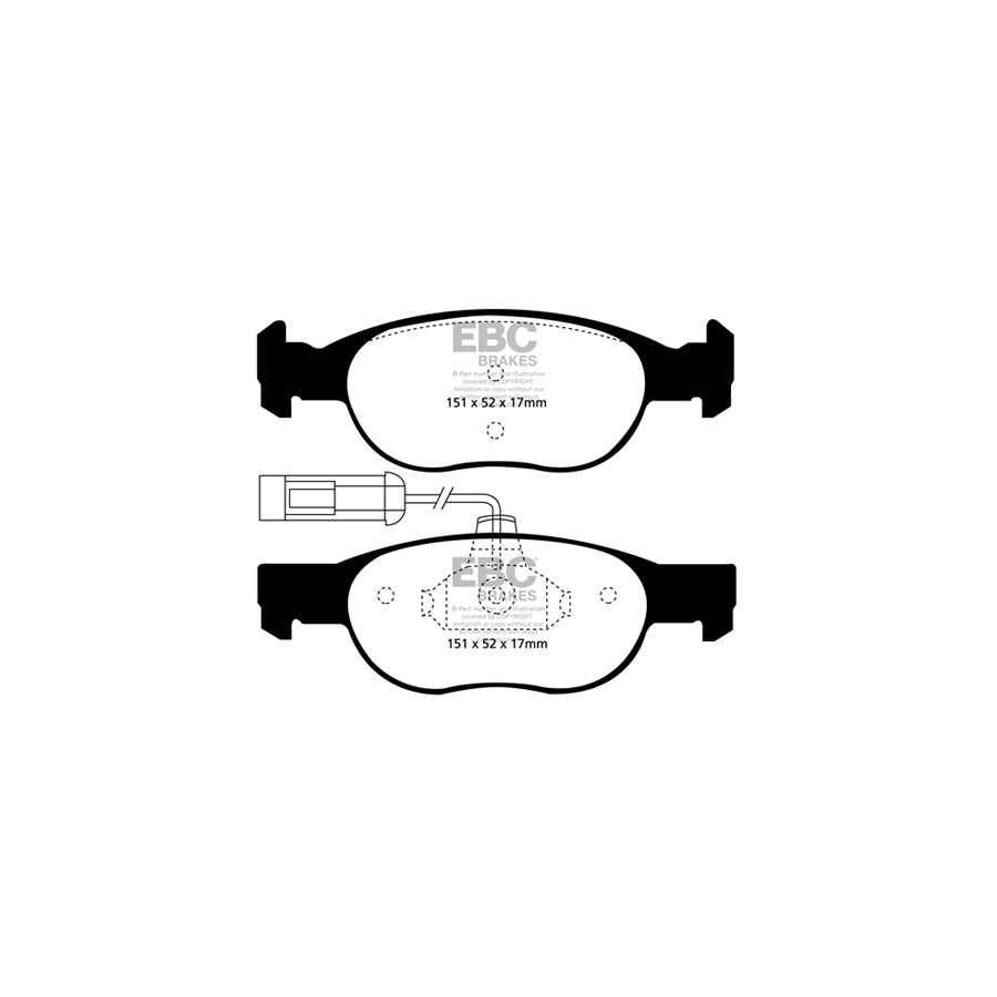 EBC PDKF025 Alfa Romeo Ultimax Front Brake Pad & Plain Disc Kit - Girling/TRW Caliper (Inc. 145 & 146) 2 | ML Performance UK Car Parts