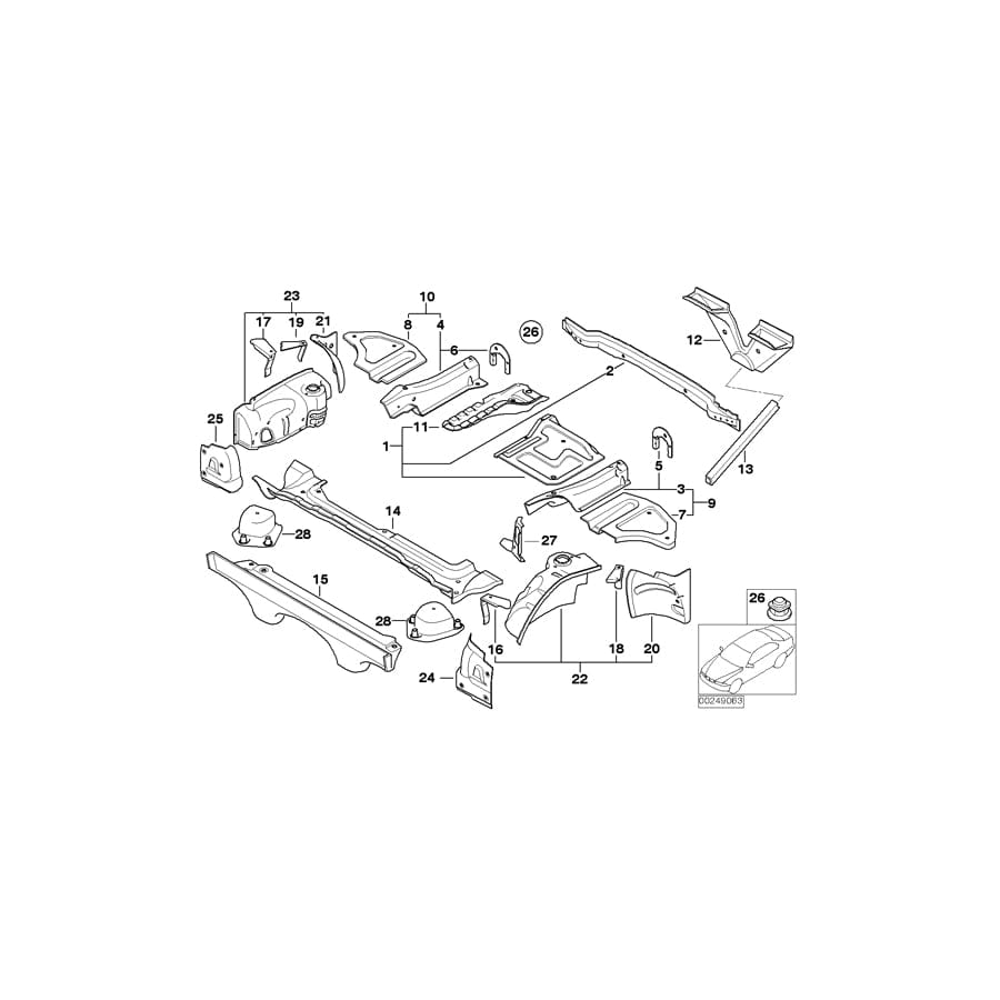 Genuine BMW 41127113518 E85 E86 Reinforcement Floor Panel Trunk (Inc. Z4 2.5si) 1 | ML Performance UK Car Parts