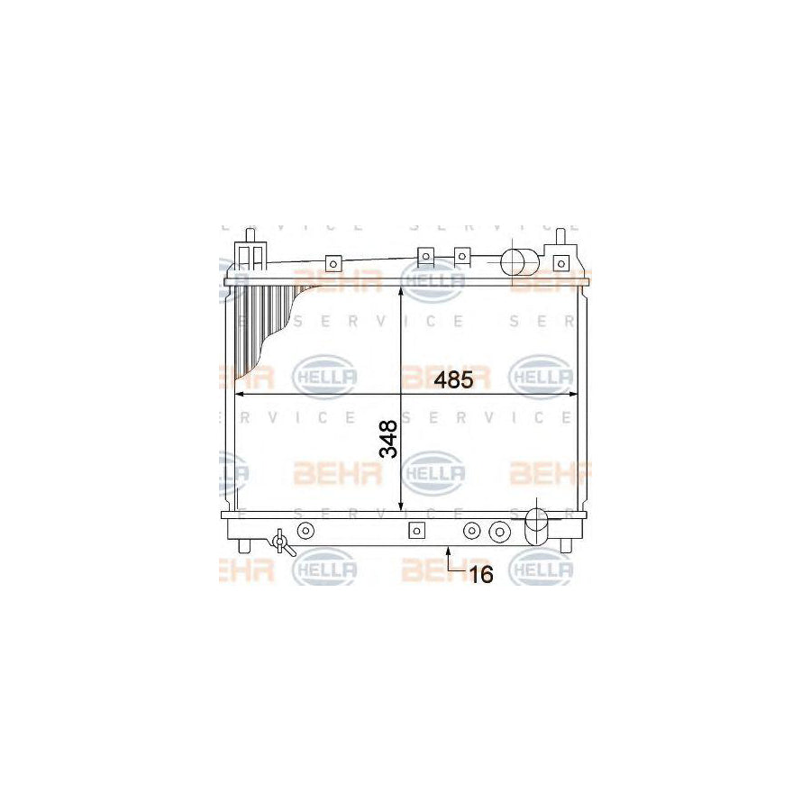 Hella 8MK 376 773-471 Engine Radiator For Toyota Yaris
