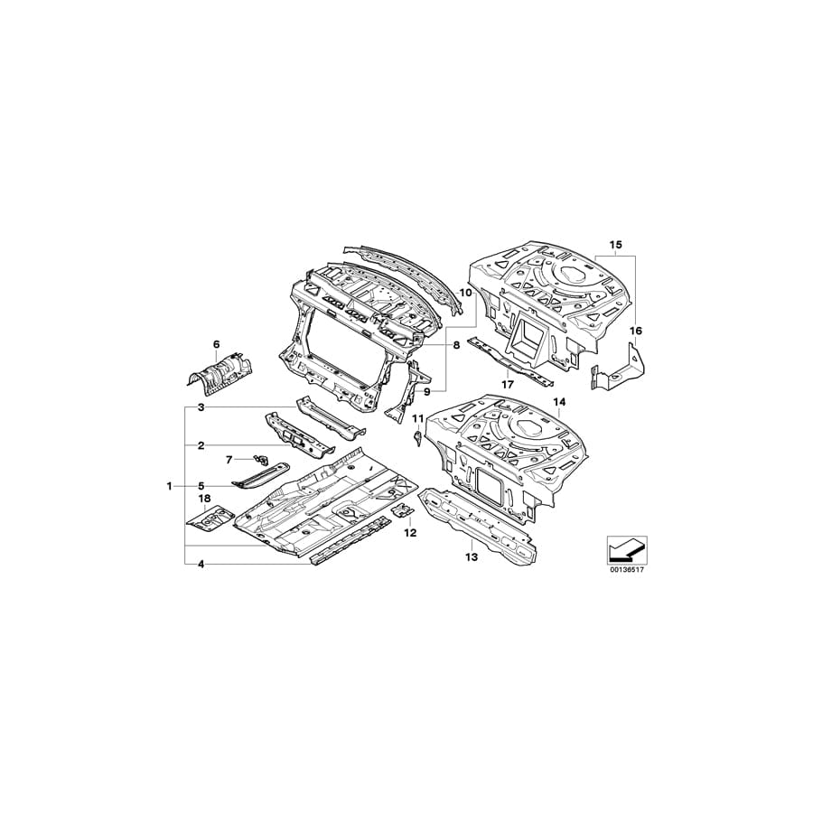 Genuine BMW 41127125167 E64 E63 Rear Cross Member (Inc. 650i) 1 | ML Performance UK Car Parts