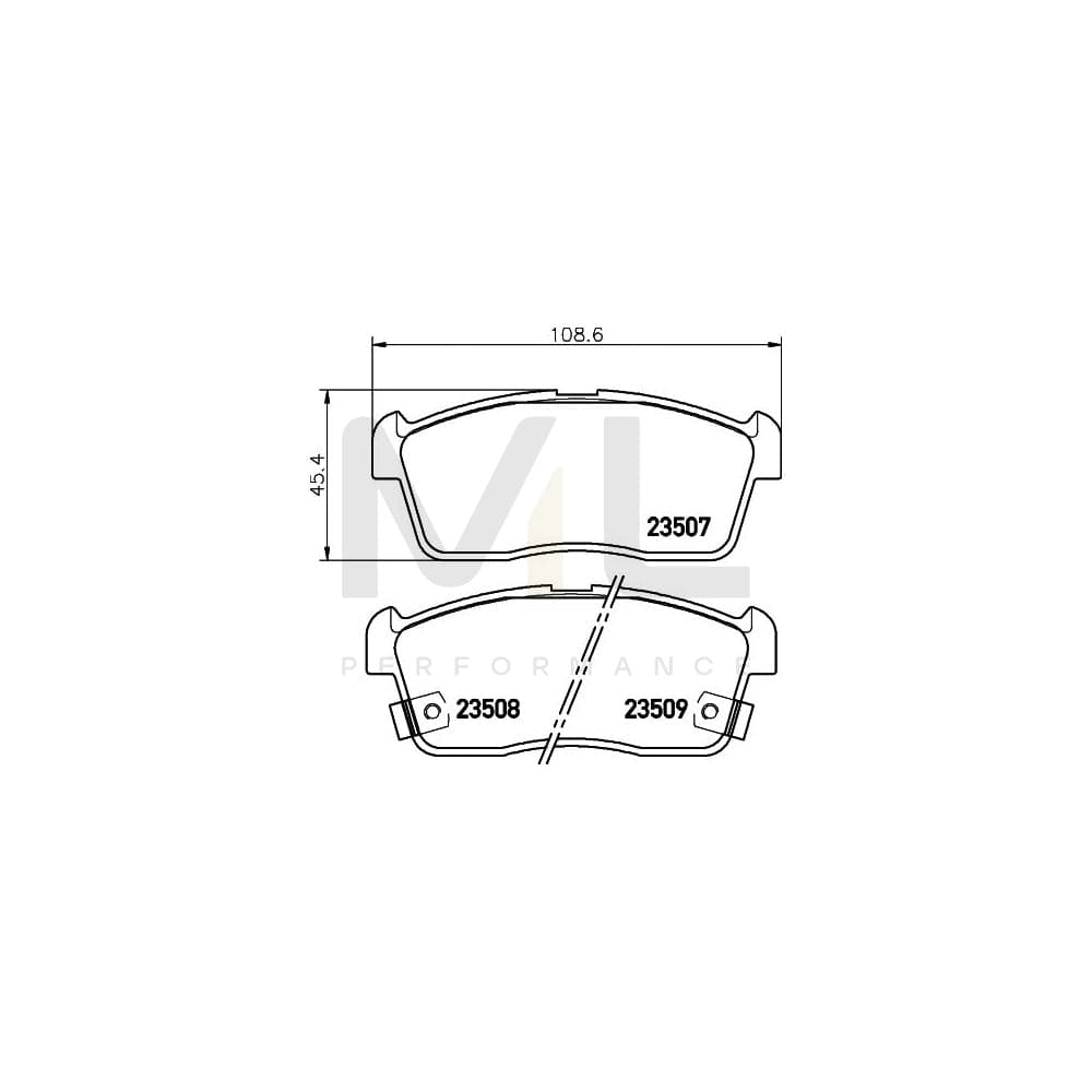 Hella 8DB 355 009-631 Brake Pad Set With Acoustic Wear Warning | ML Performance Car Parts