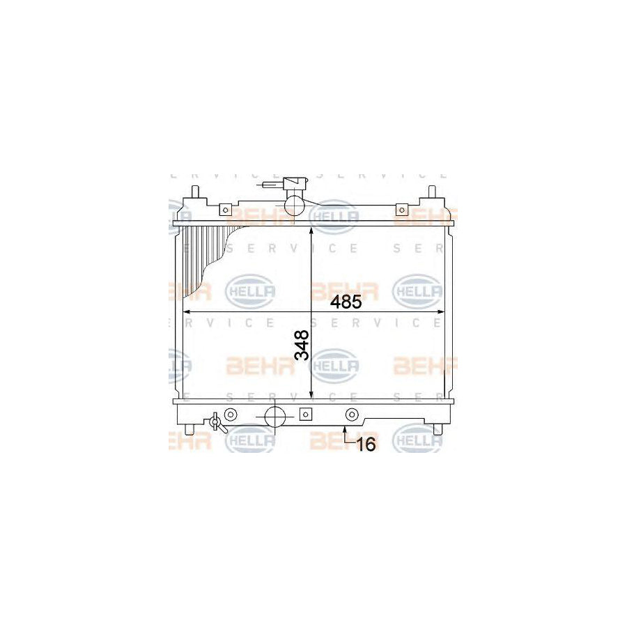 Hella 8MK 376 773-461 Engine Radiator For Toyota Yaris I Hatchback (P1)