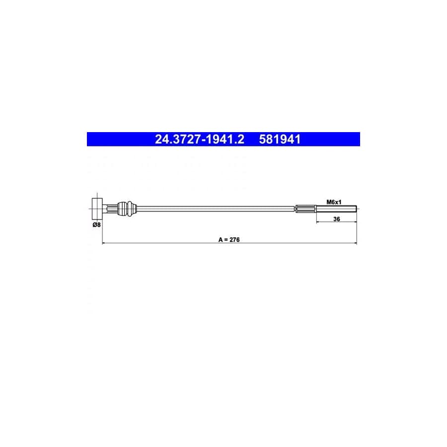 ATE 24.3727-1941.2 Hand Brake Cable For Toyota Corolla Verso (Ar10)