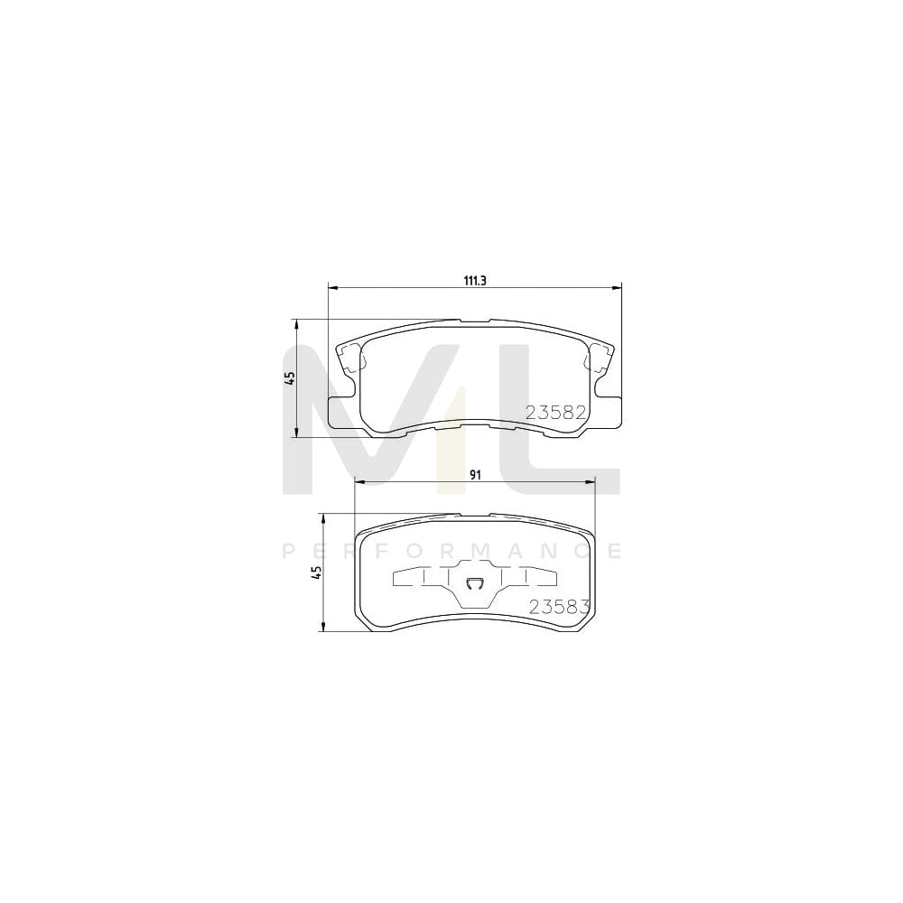 Hella 8DB 355 009-691 Brake Pad Set With Acoustic Wear Warning | ML Performance Car Parts