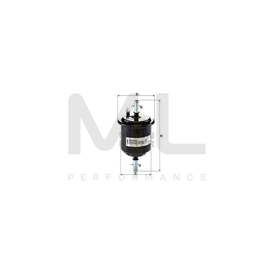 MANN-FILTER WK 55/1 Fuel filter In-Line Filter | ML Performance Car Parts