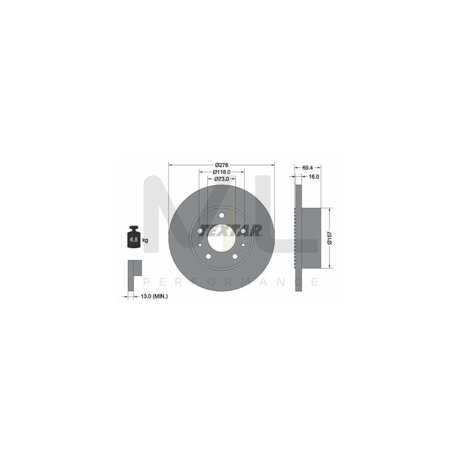 TEXTAR 93104800 Brake Disc for IVECO Daily Solid, without wheel hub, without wheel studs | ML Performance Car Parts