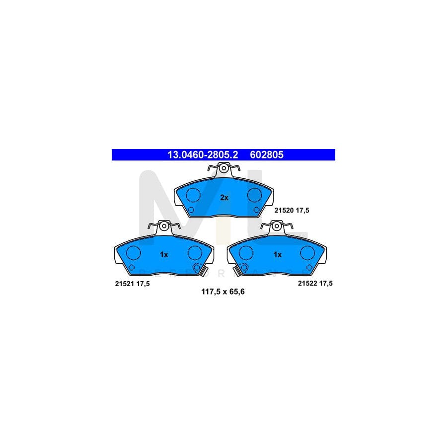 ATE 13.0460-2805.2 Brake pad set with acoustic wear warning | ML Performance Car Parts